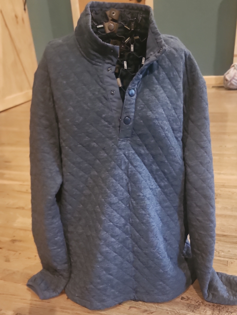 Men's Quilted Mock Neck Pullover Jacket - Gray